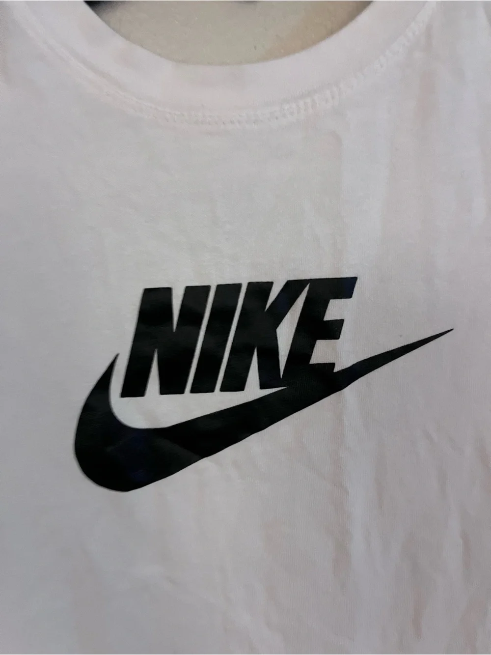 Boys The Nike Tee in white with black logo size large
